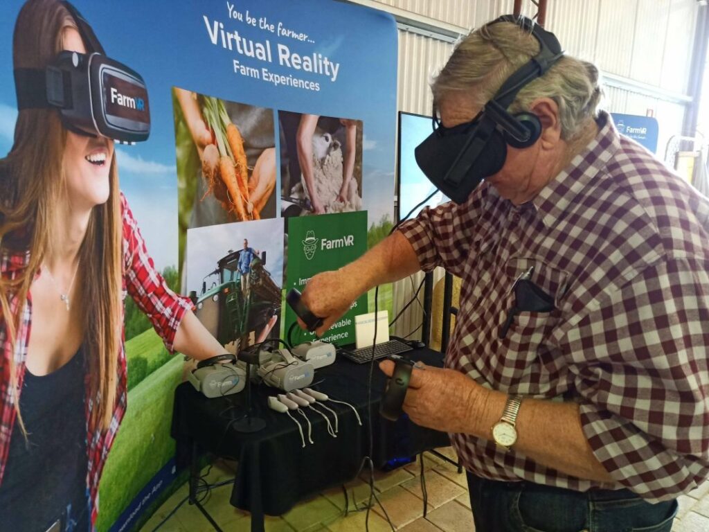 Among other things, grants can be used for AgShow attractions such as agricultural virtual reality exhibits, like Think.Digital’s FarmVR and events activation.
FarmVR activations combine innovative modern technologies with agricultural experiences to teach children and adults alike about farming, food & fibre as well as inspiring future career pathways.

Delivered in a trade stand or aboard our 14-metre-long high tech digital Coach, we can showcase our interactive Sheep Shearing Simulator, and VR experiences spanning industries such as sheep & wool, dairy, forestry, aquaculture and pork (just to name a few).

Our team has been attending exciting events in the past few months, such as the Royal Hobart Show, Loxton Show and Yorke Peninsula Field Days, sharing our immersive experiences and interactive Sheep Shearing Simulator to give kids a taste of agriculture, inspiring them to consider a career in food and fibre.