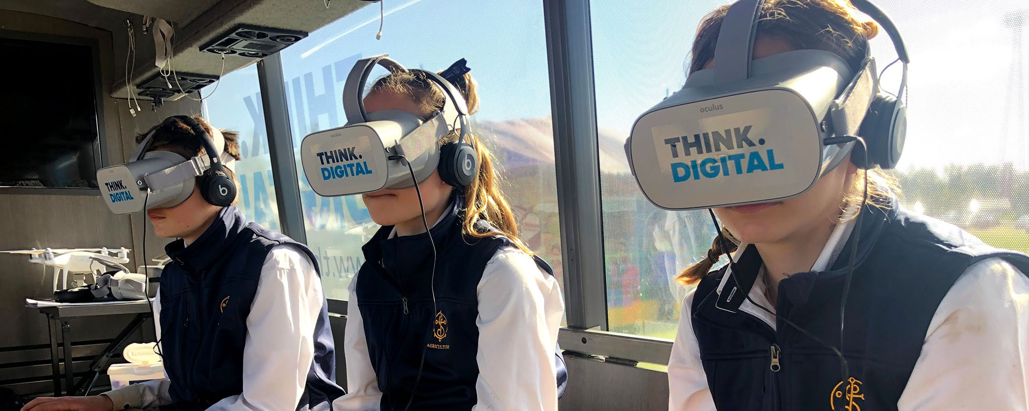 Think Digital - Kids experiencing VR on the bus