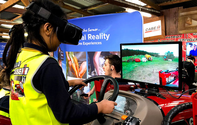 Girl using virtual reality in agriculture at the Royal Adelaide Show